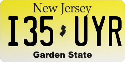 NJ license plate I35UYR