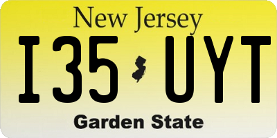 NJ license plate I35UYT