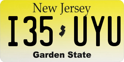 NJ license plate I35UYU