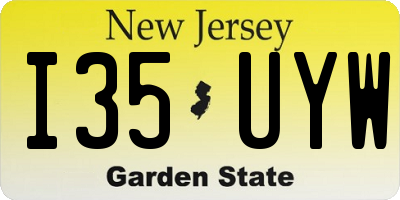NJ license plate I35UYW