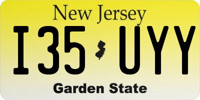 NJ license plate I35UYY