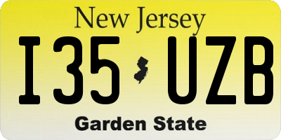 NJ license plate I35UZB