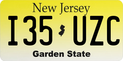 NJ license plate I35UZC