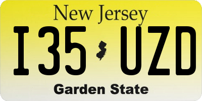 NJ license plate I35UZD