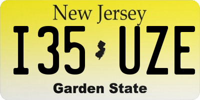 NJ license plate I35UZE