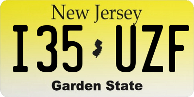 NJ license plate I35UZF