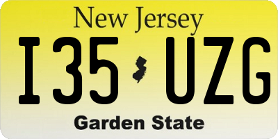 NJ license plate I35UZG