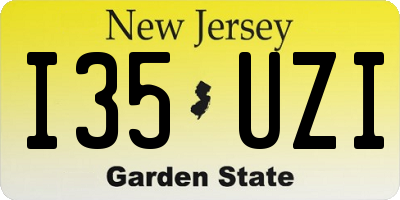 NJ license plate I35UZI