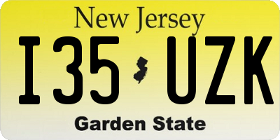 NJ license plate I35UZK