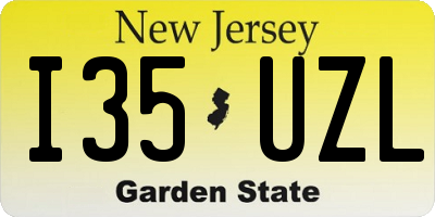 NJ license plate I35UZL