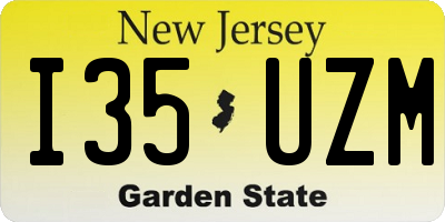 NJ license plate I35UZM