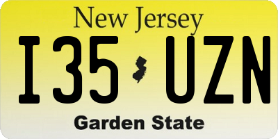 NJ license plate I35UZN