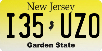 NJ license plate I35UZO