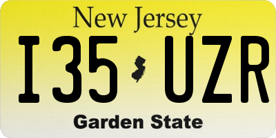 NJ license plate I35UZR