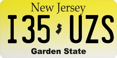 NJ license plate I35UZS