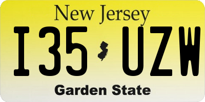 NJ license plate I35UZW