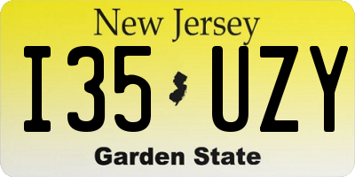 NJ license plate I35UZY
