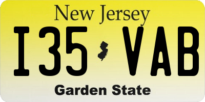 NJ license plate I35VAB