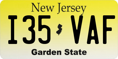 NJ license plate I35VAF