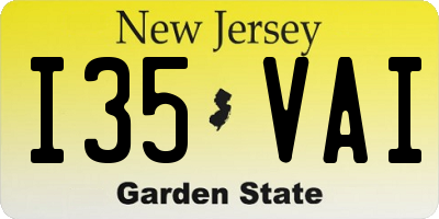 NJ license plate I35VAI