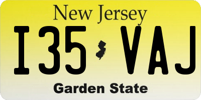NJ license plate I35VAJ