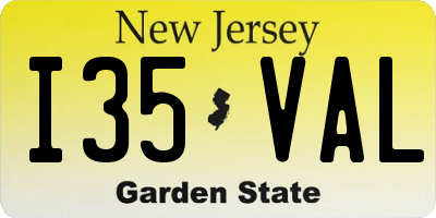 NJ license plate I35VAL