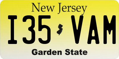 NJ license plate I35VAM