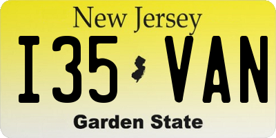 NJ license plate I35VAN