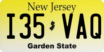 NJ license plate I35VAQ