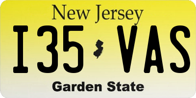 NJ license plate I35VAS