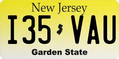 NJ license plate I35VAU