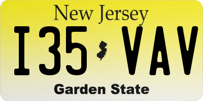 NJ license plate I35VAV