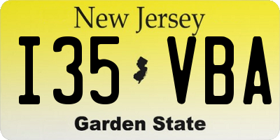 NJ license plate I35VBA