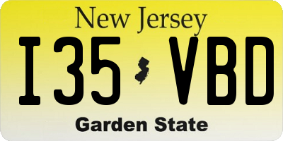 NJ license plate I35VBD