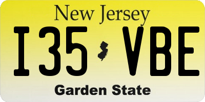 NJ license plate I35VBE