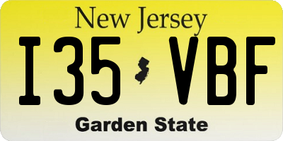 NJ license plate I35VBF