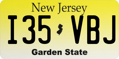 NJ license plate I35VBJ
