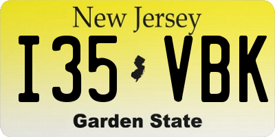 NJ license plate I35VBK