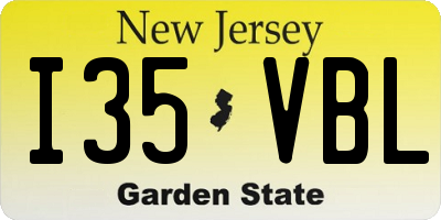 NJ license plate I35VBL