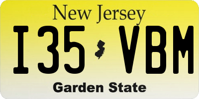 NJ license plate I35VBM