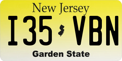 NJ license plate I35VBN