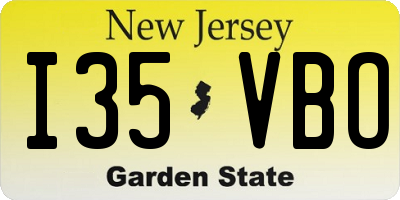 NJ license plate I35VBO