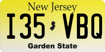 NJ license plate I35VBQ