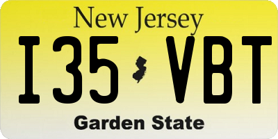 NJ license plate I35VBT