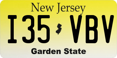 NJ license plate I35VBV