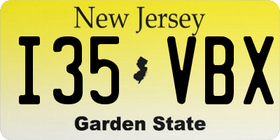 NJ license plate I35VBX