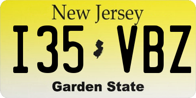 NJ license plate I35VBZ
