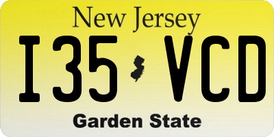 NJ license plate I35VCD