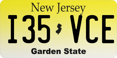 NJ license plate I35VCE