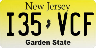 NJ license plate I35VCF